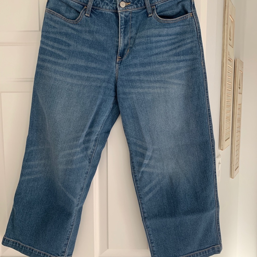 Crop wide leg denim